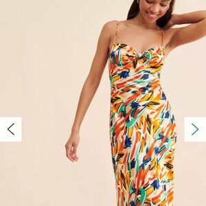Astr Multicolor Abstract Midi Dress